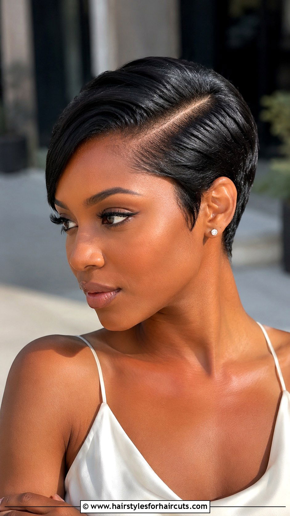 Big Chop With Statement Earrings - 25 black brides with short haircuts - 25 black brides with short haircuts