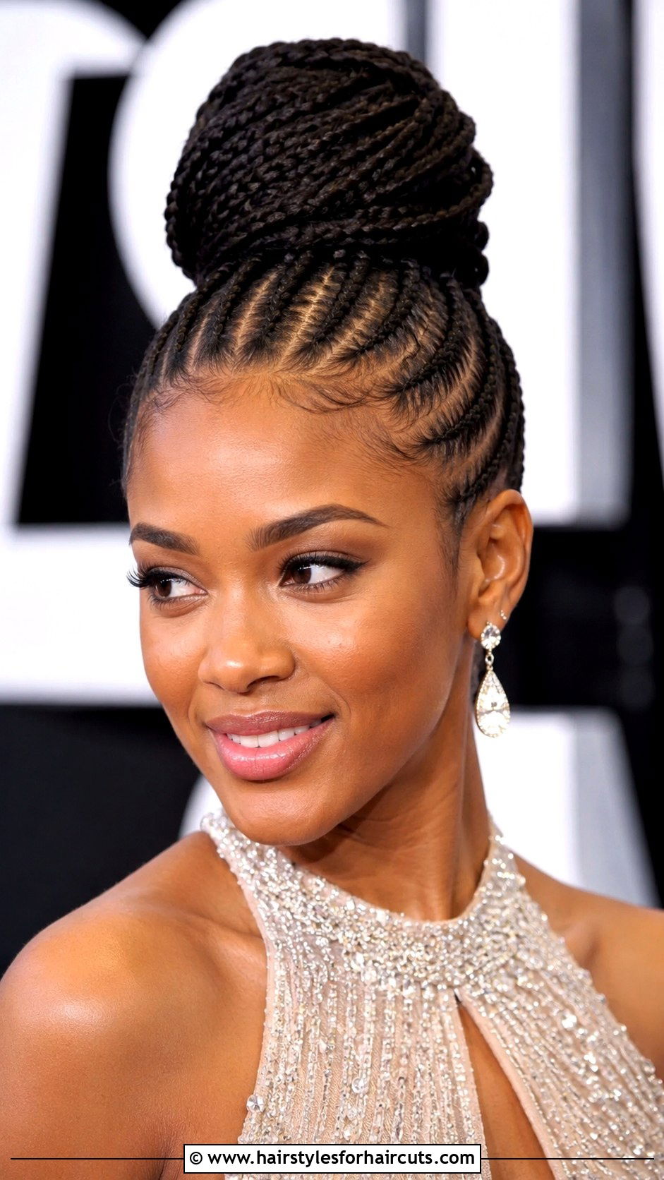 Big Cornrows Into High Bun - 25 big corn roll hairstyles - 25 big corn roll hairstyles
