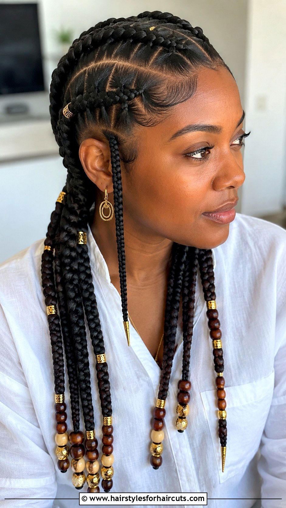 Big Cornrows With Beads - 25 big corn roll hairstyles - 25 big corn roll hairstyles