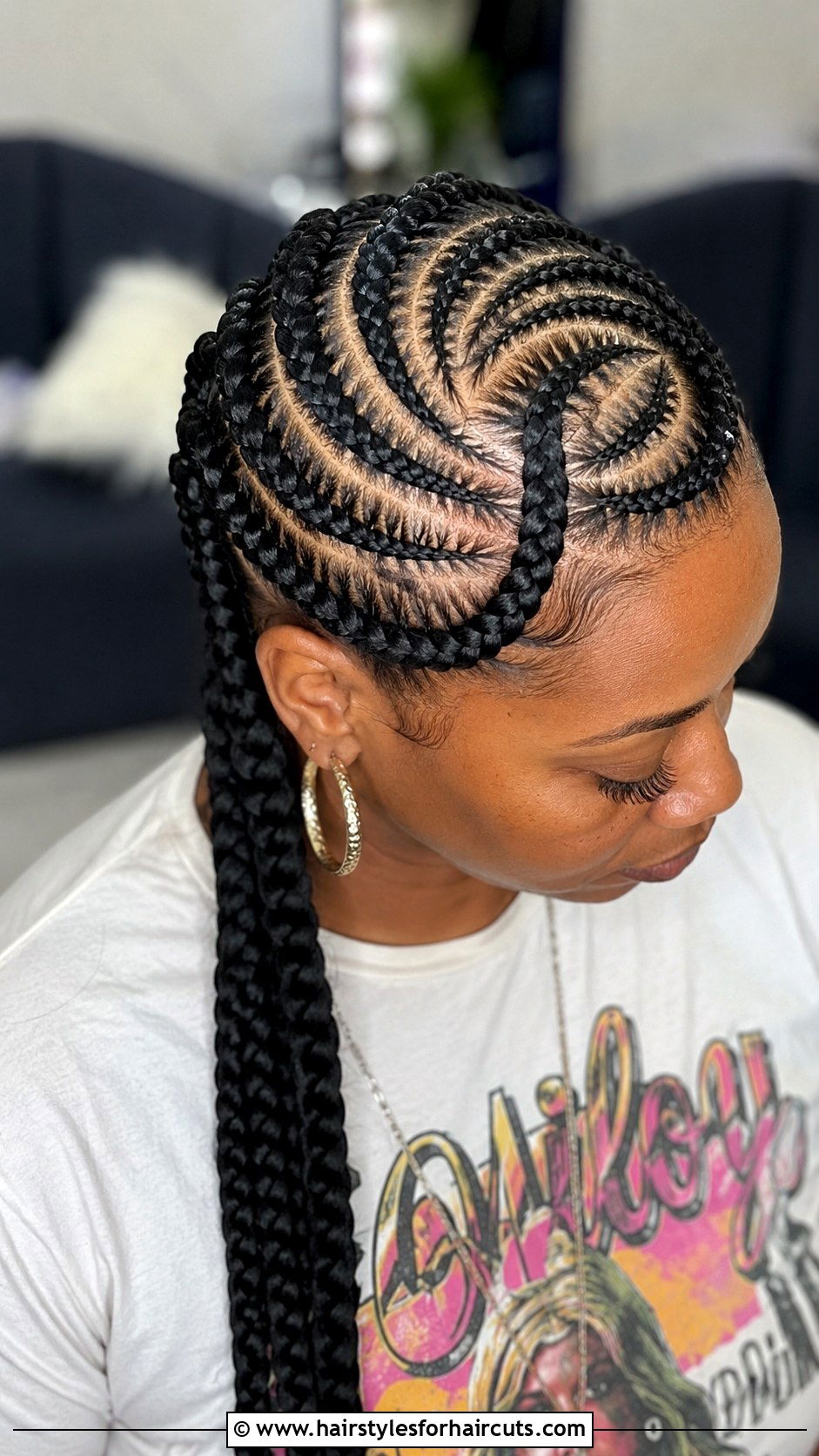 Big Spiral Cornrows - 25 big corn roll hairstyles - 25 big corn roll hairstyles