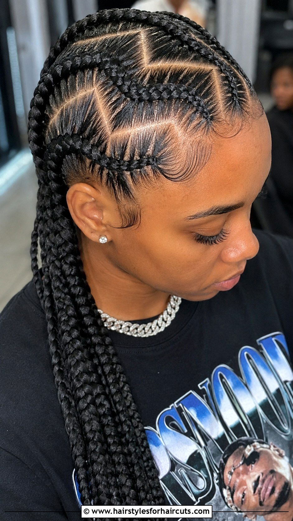 Big Zig Zag Cornrows - 25 big corn roll hairstyles - 25 big corn roll hairstyles