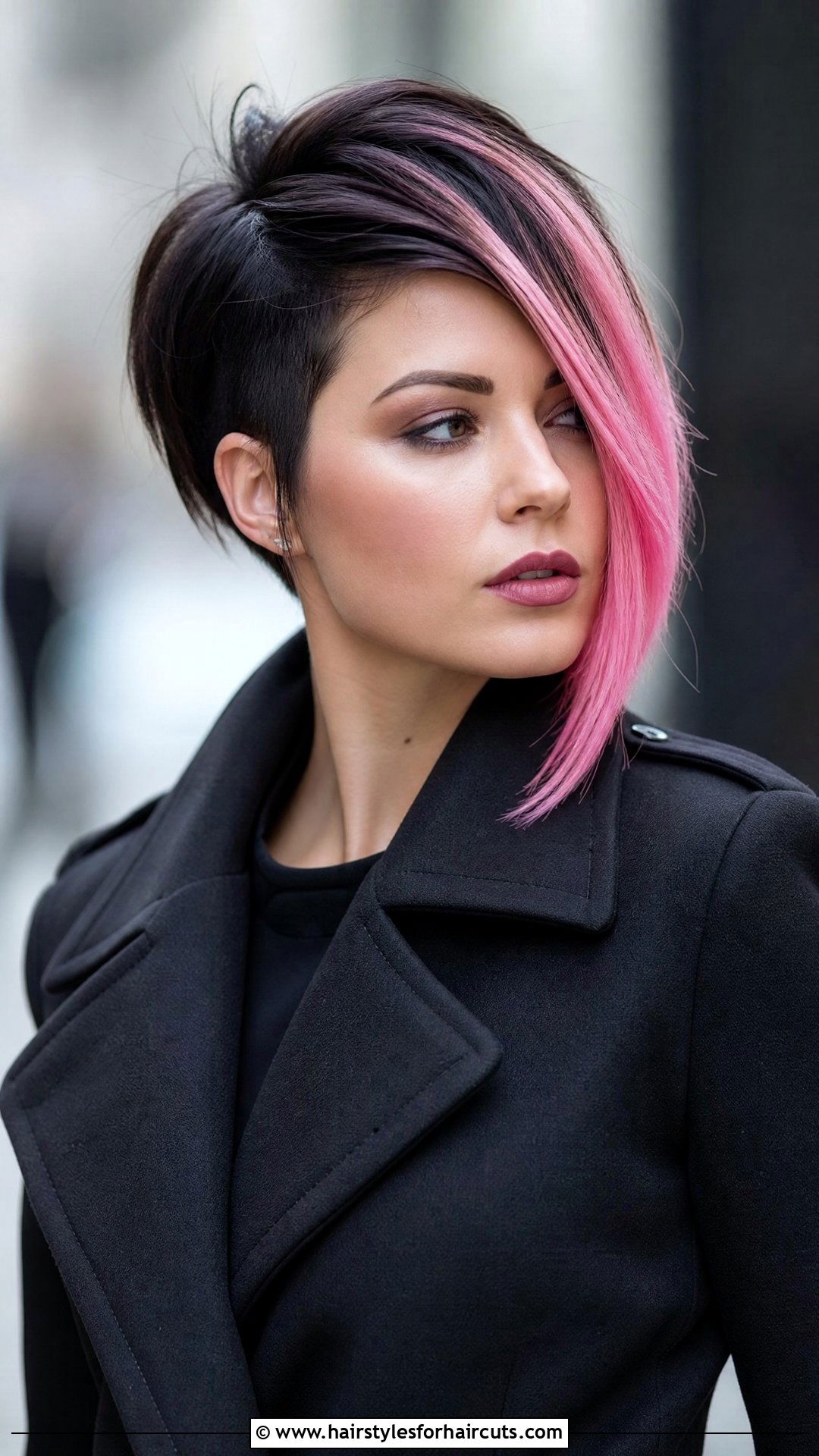 Black And Pink Asymmetrical Bob - 25 black and pink hairstyles - 25 black and pink hairstyles