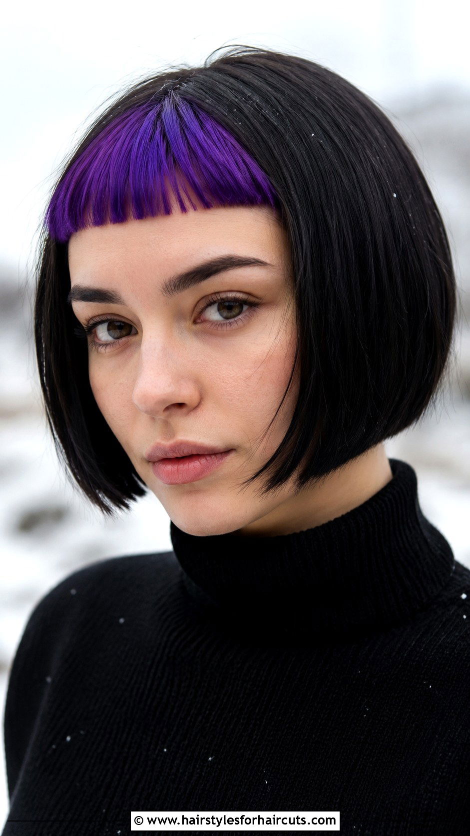 Black And Purple Micro Bangs Cut - 25 black and purple hairstyles - 25 black and purple hairstyles