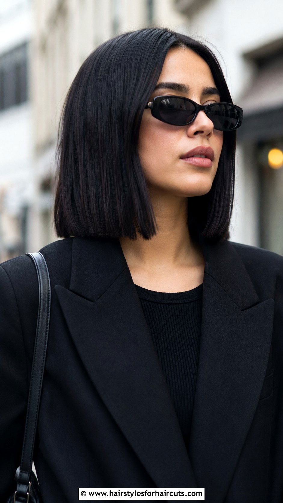 Black Blunt Cut Lob - 25 black color hairstyles - 25 black color hairstyles