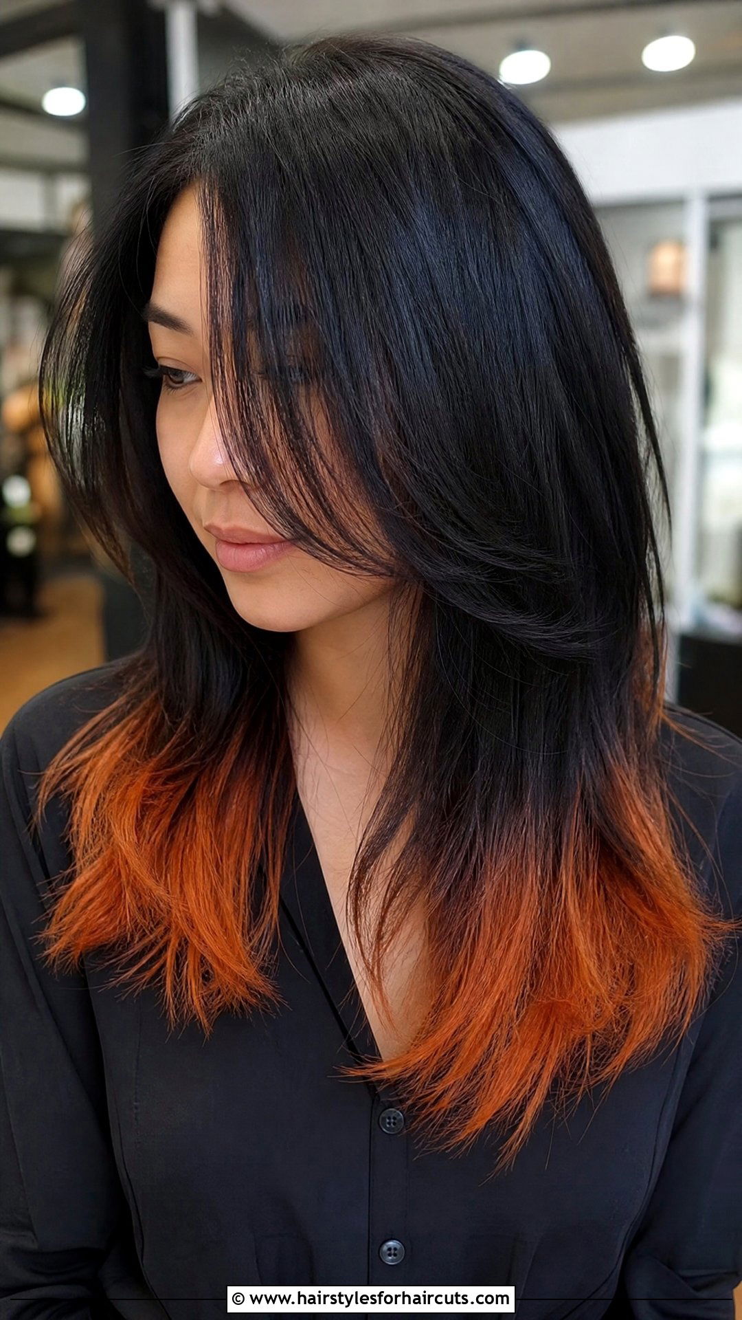 Black Hair With Orange Fox Tips - 25 fox tips hairstyles - 25 fox tips hairstyles