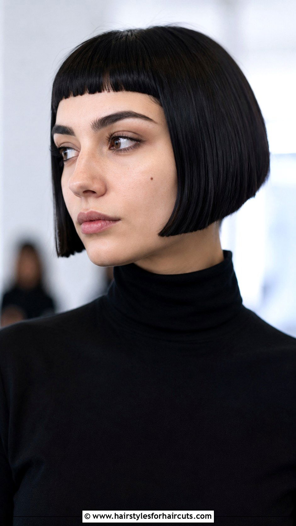 Black Micro Bangs Bob - 25 black color hairstyles - 25 black color hairstyles