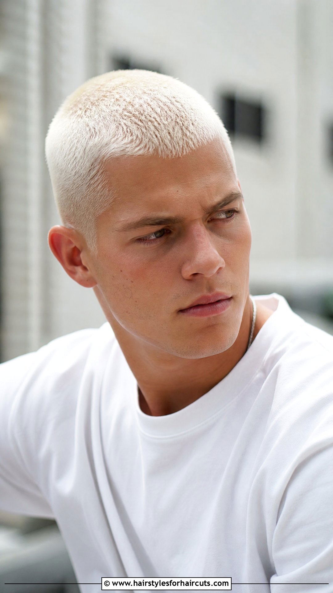 Bleach Blonde Buzz Cut - 25 zoomer haircuts - 25 zoomer haircuts