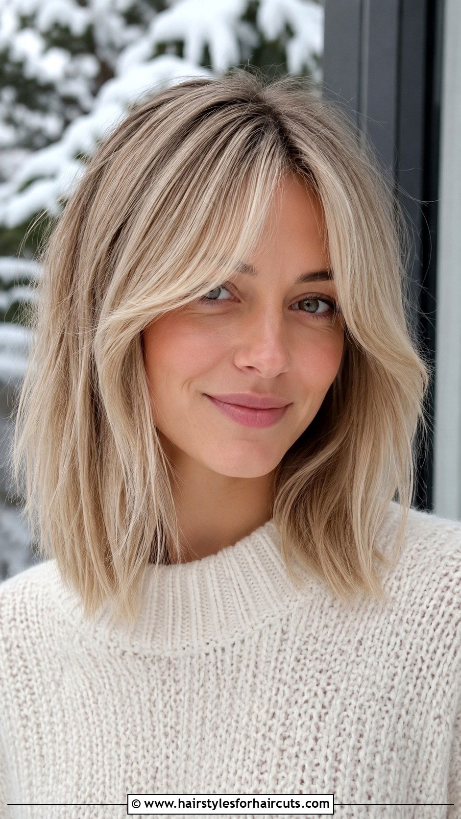 Blonde Curtain Bangs Lob - 25 blonde hairstyles - 25 blonde hairstyles