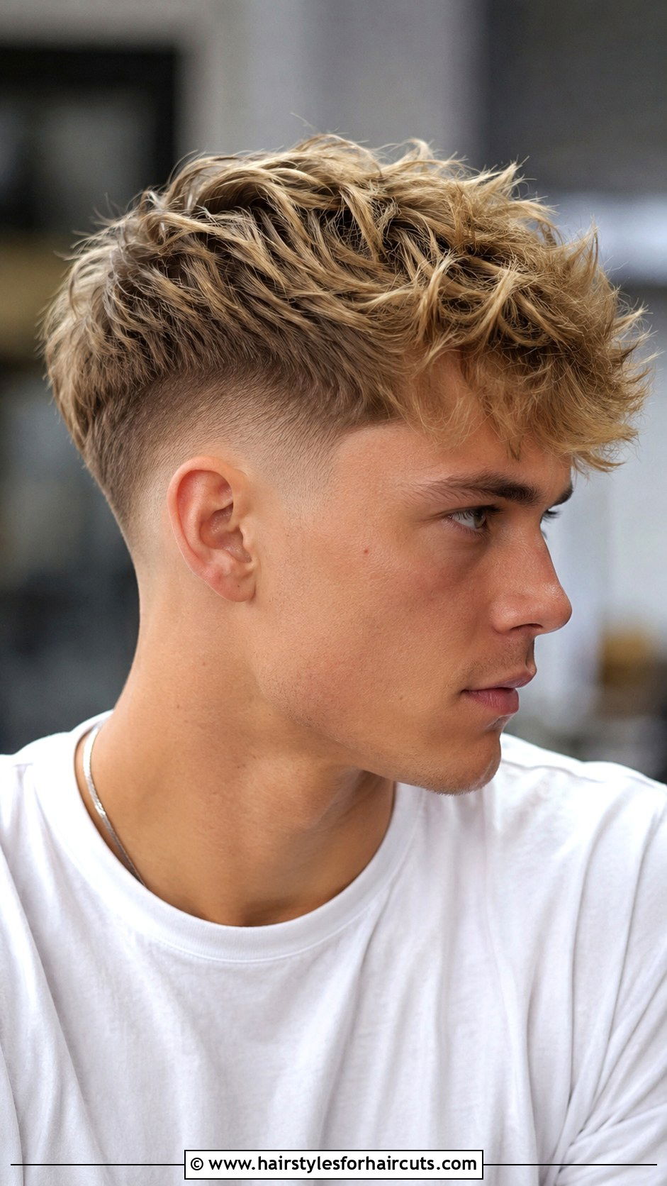 Blonde Drop Fade With Textured Top - 25 fade haircuts blonde hair - 25 fade haircuts blonde hair