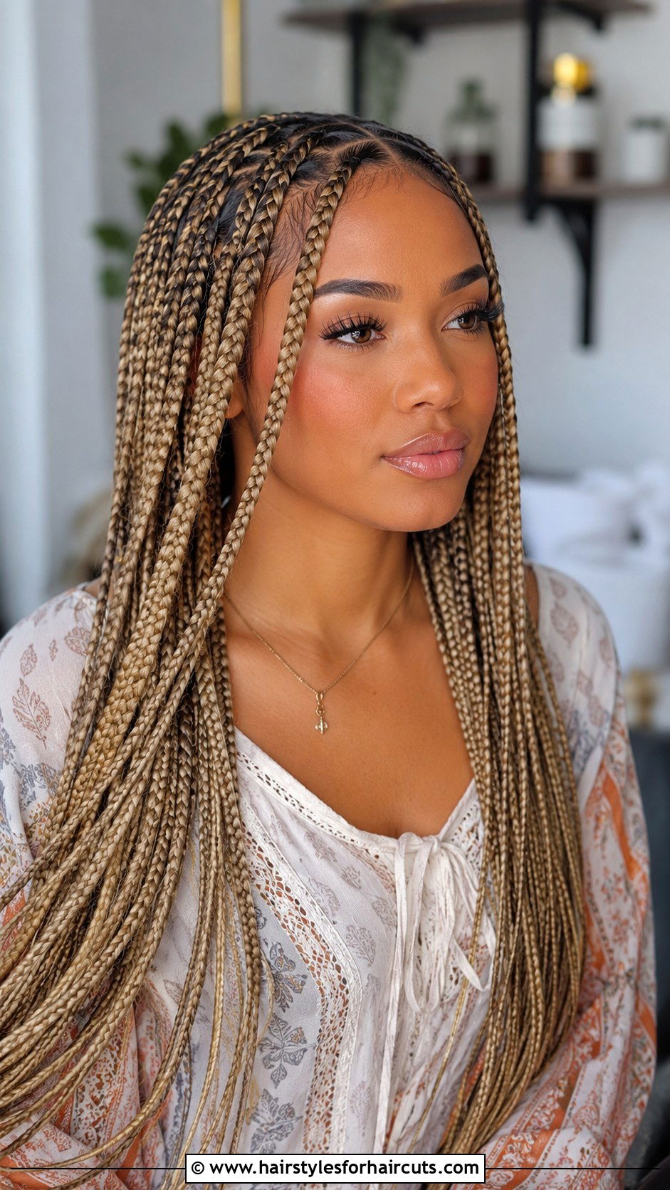 Blonde Knotless Braids - 25 blonde hairstyles for black woman - 25 blonde hairstyles for black woman