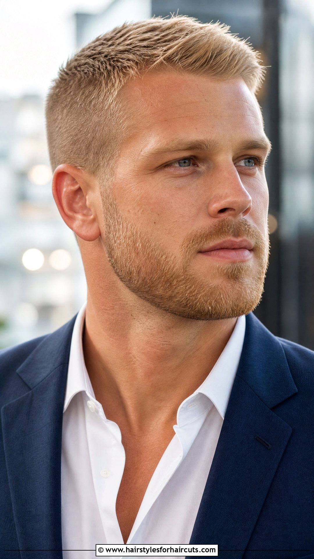 Blonde Short Boxed Beard - 25 blonde facial hairstyles - 25 blonde facial hairstyles