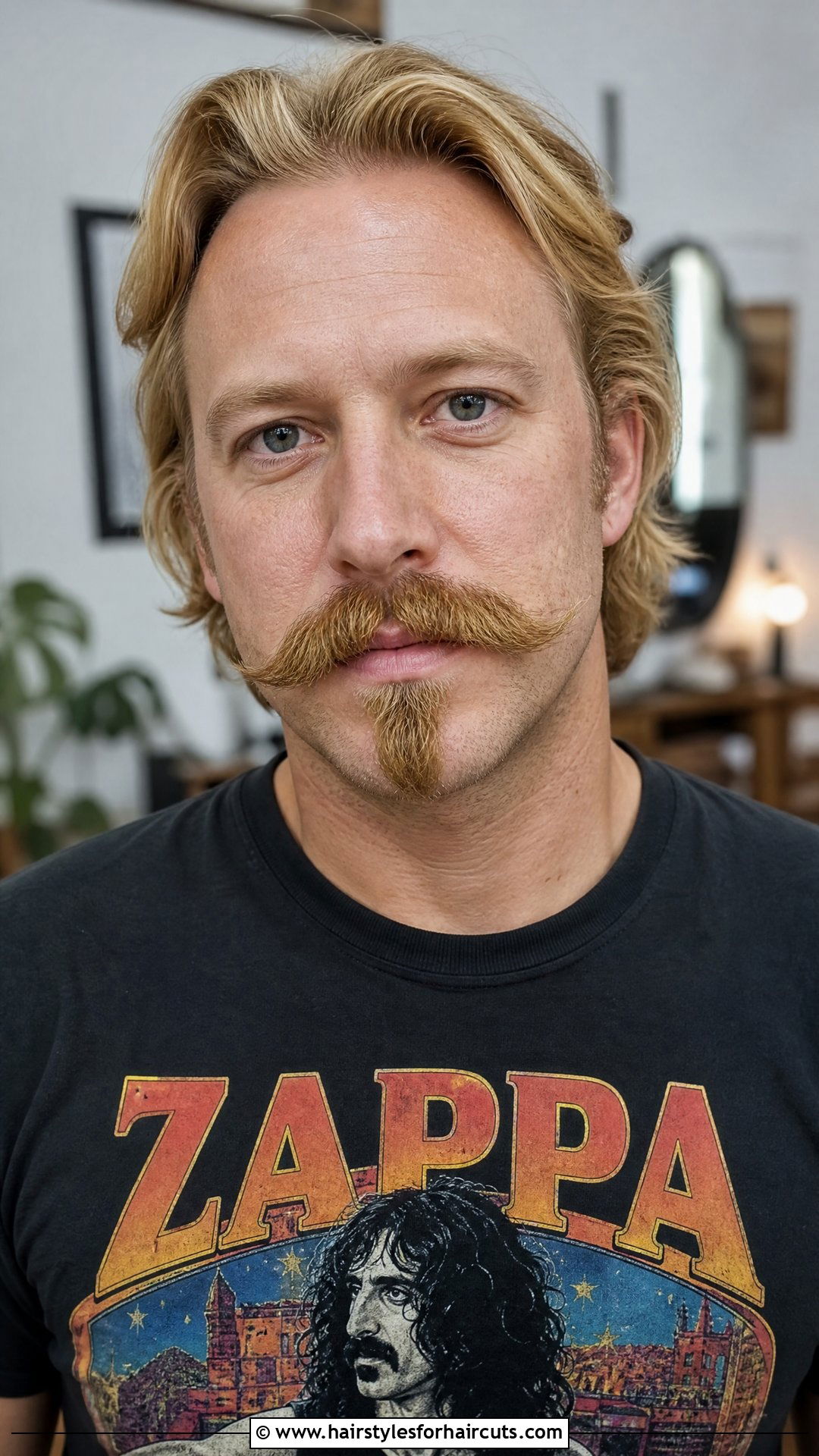 Blonde Zappa Mustache - 25 blonde facial hairstyles - 25 blonde facial hairstyles