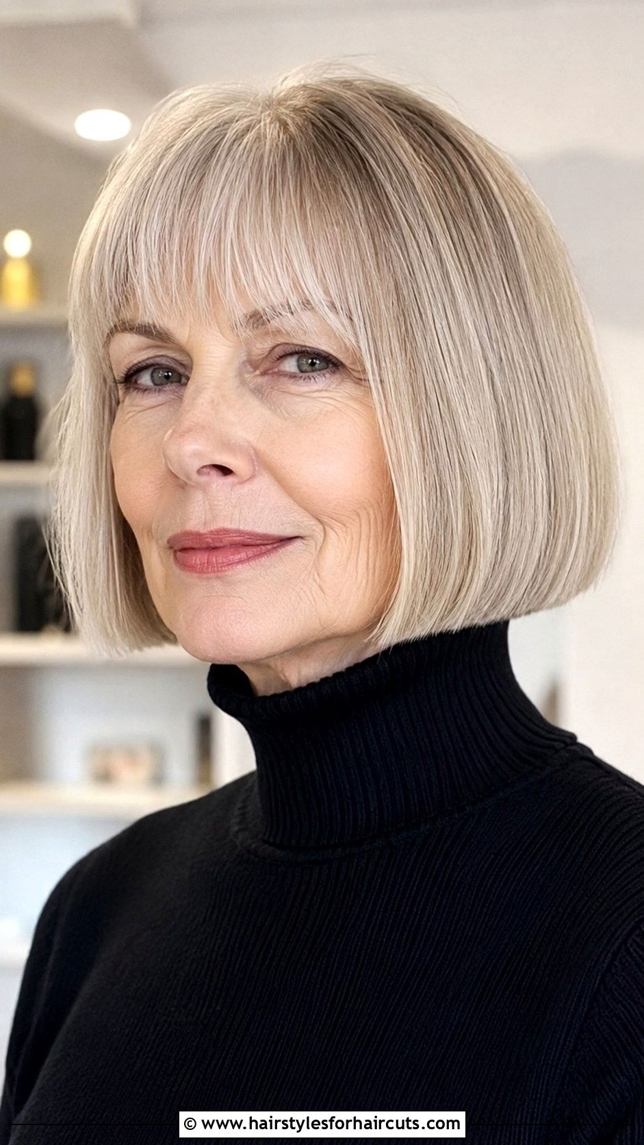 Blunt Bob - 25 hairstyles for women over 65 - 25 hairstyles for women over 65