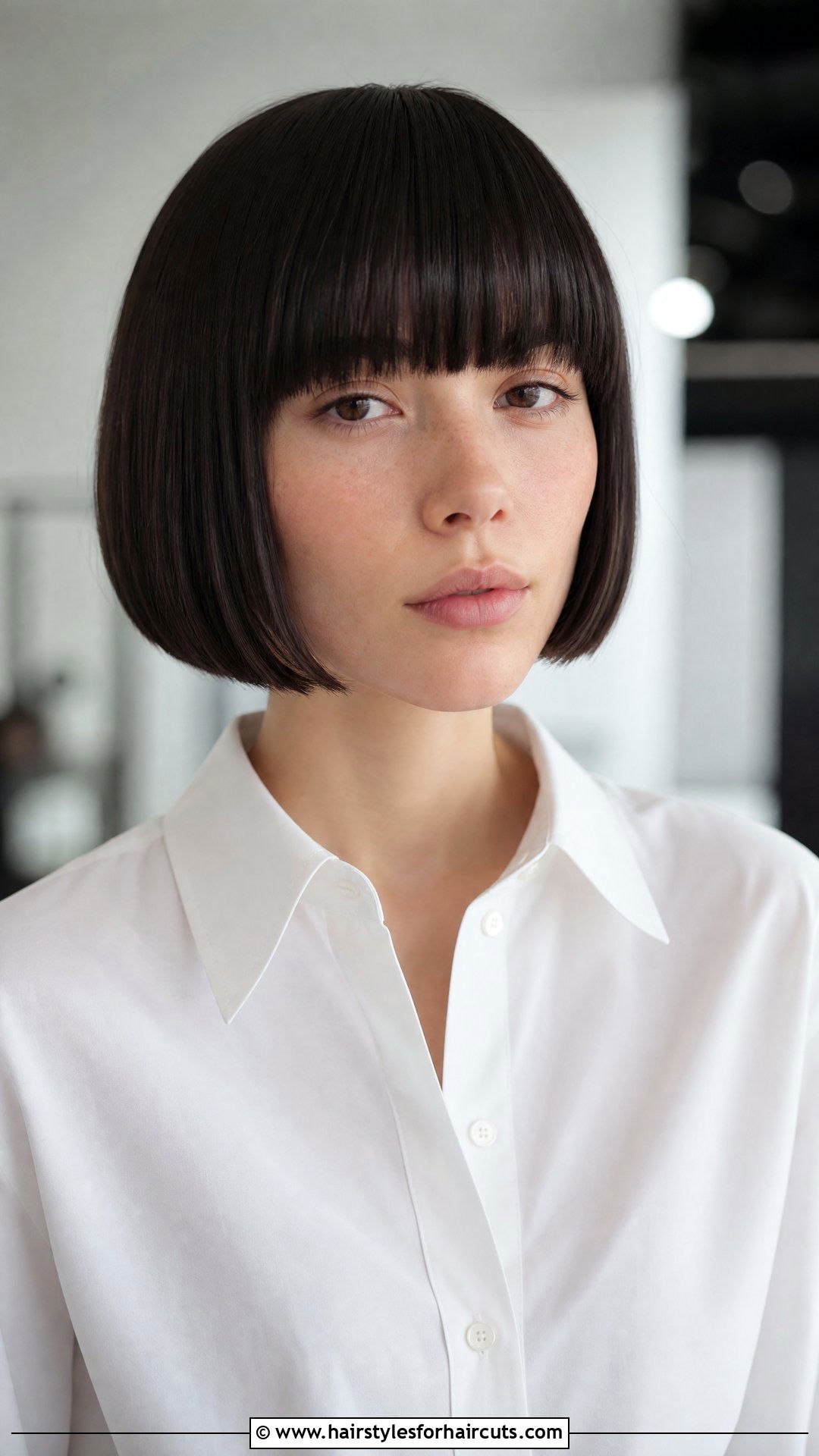 Blunt Bob With Straight Bangs - 25 straight hair with bangs hairstyles - 25 straight hair with bangs hairstyles