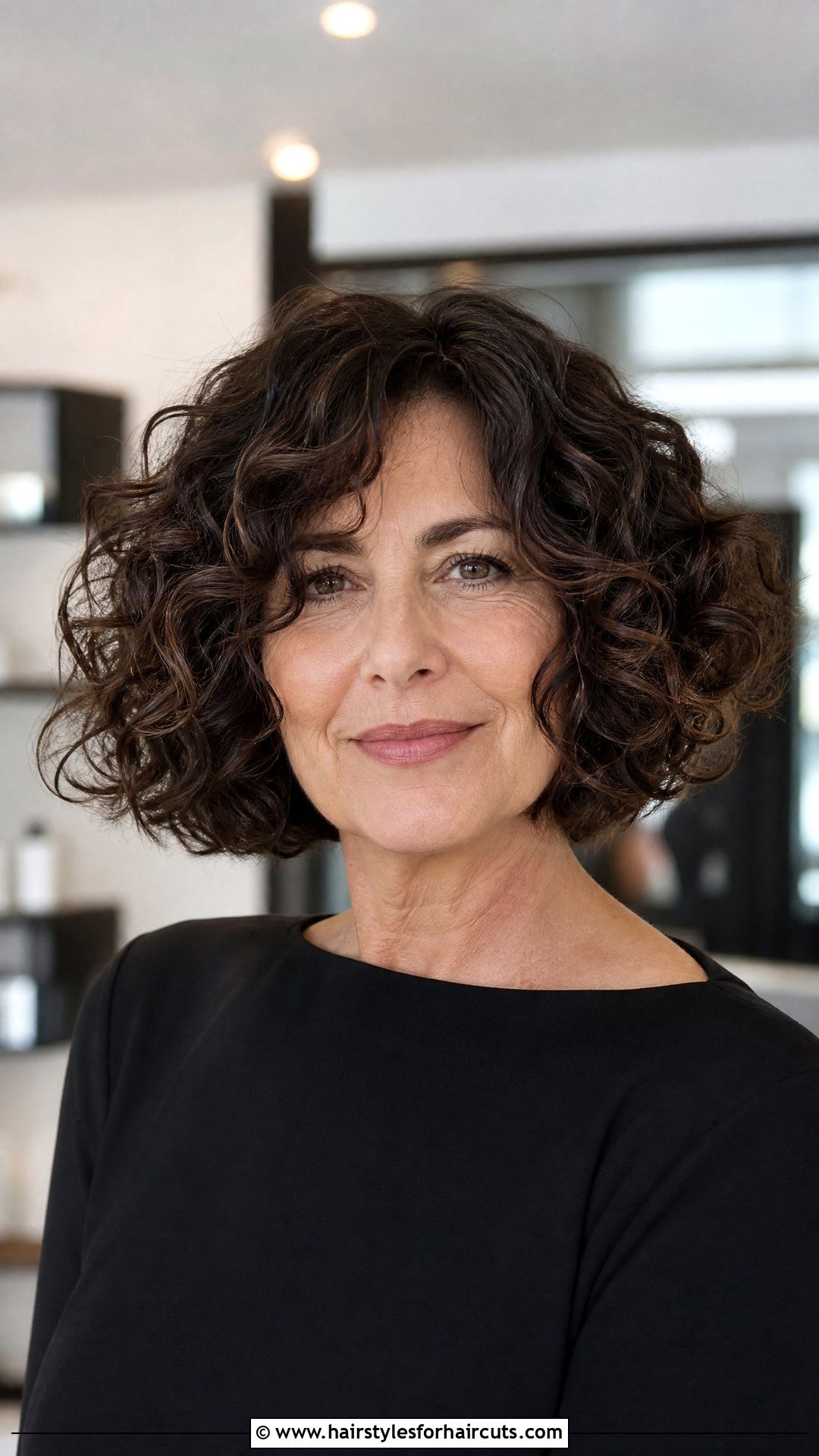 Blunt Curly Bob - 25 haircuts for curly hair women over 50 - 25 haircuts for curly hair women over 50