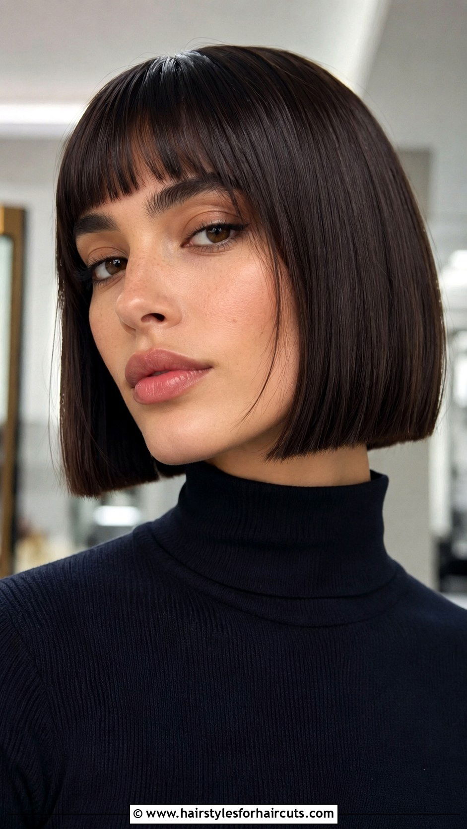 Blunt Cut Bob Wig - 25 winter hairstyles for black hair - 25 winter hairstyles for black hair