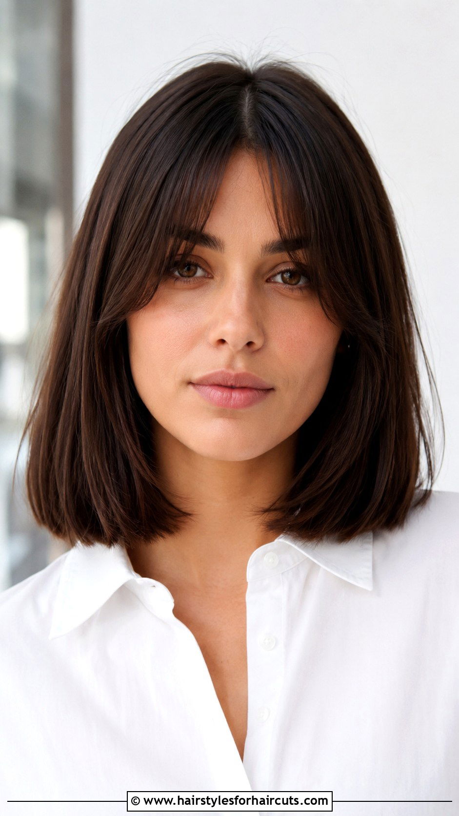 Blunt Cut With Curtain Bangs - 25 cute haircuts for long thin hair - 25 cute haircuts for long thin hair