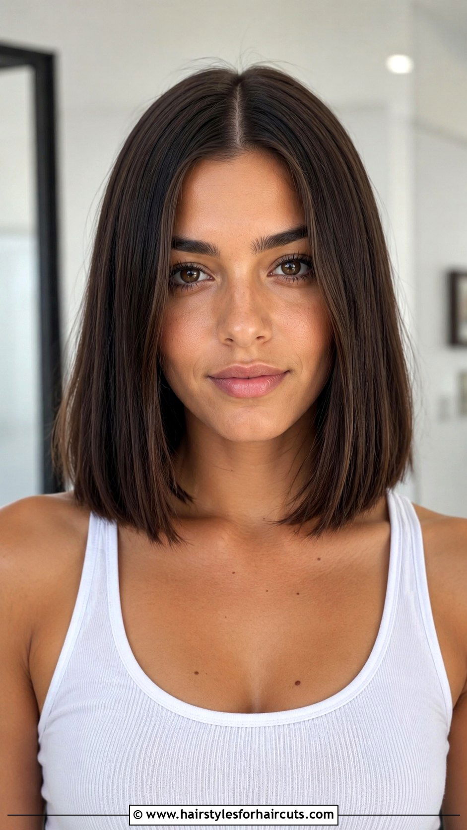 Blunt Cut With Middle Part - 25 blunt haircuts for thick hair - 25 blunt haircuts for thick hair