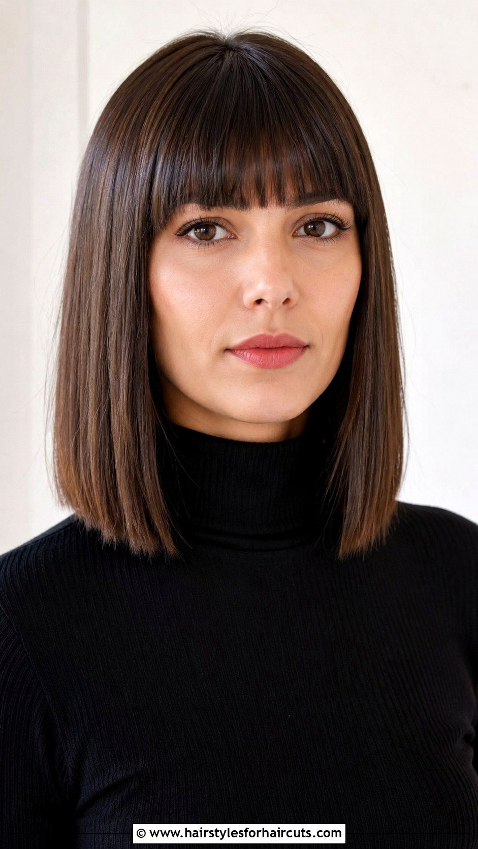 Blunt Cut With Straight Bangs - 25 bang haircuts for thin hair - 25 bang haircuts for thin hair