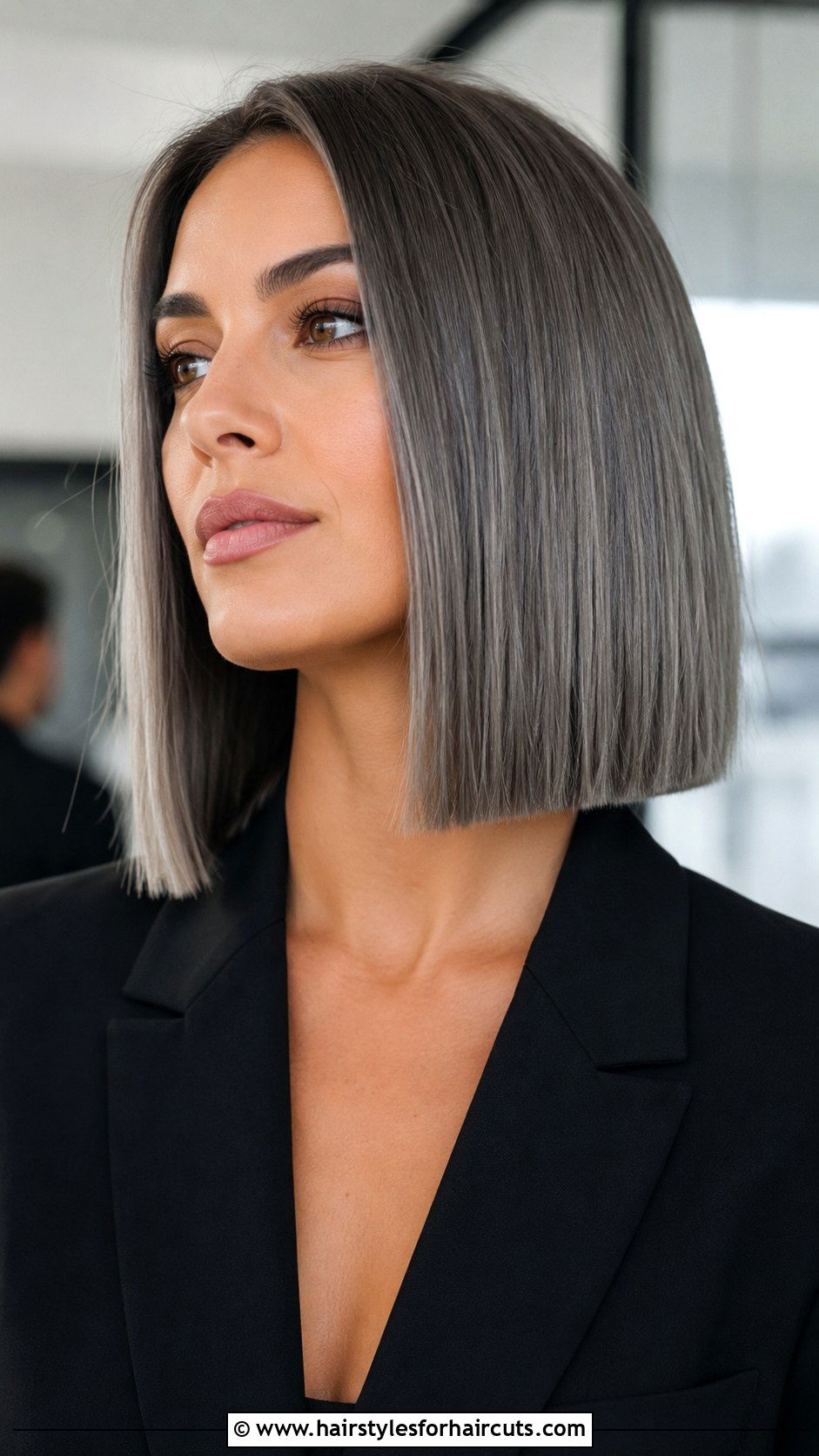 Blunt Grey Bob - 25 going grey hairstyles - 25 going grey hairstyles