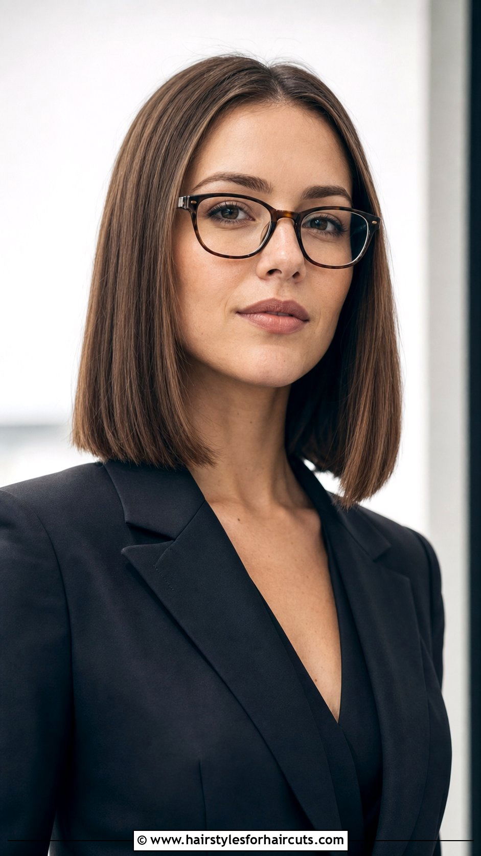 Blunt Lob With Glasses - 25 hairstyles for women with glasses - 25 hairstyles for women with glasses