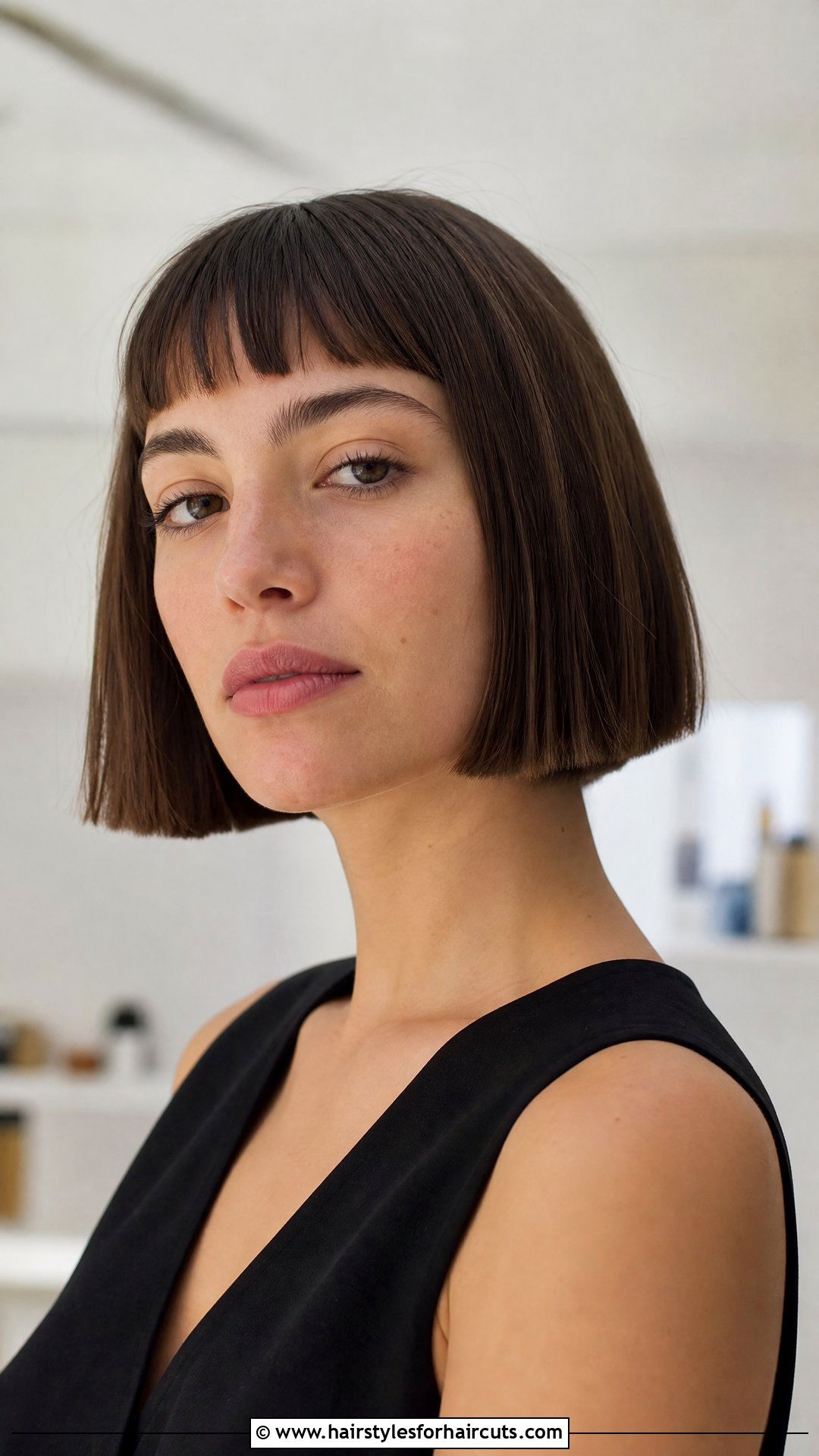 Blunt Lob With Micro Bangs - 25 haircuts for fine hair with bangs - 25 haircuts for fine hair with bangs