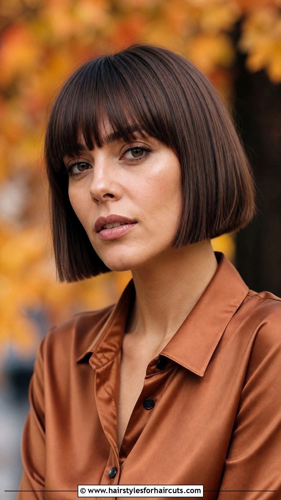 Blunt Short Brown Bob - 25 short brown haircuts - 25 short brown haircuts