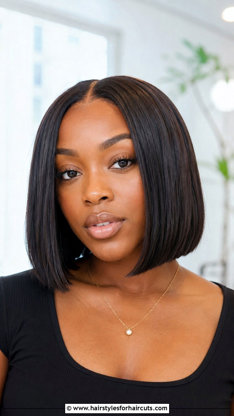 Bob With Middle Part - 25 bob cut hairstyles for black ladies - 25 bob cut hairstyles for black ladies