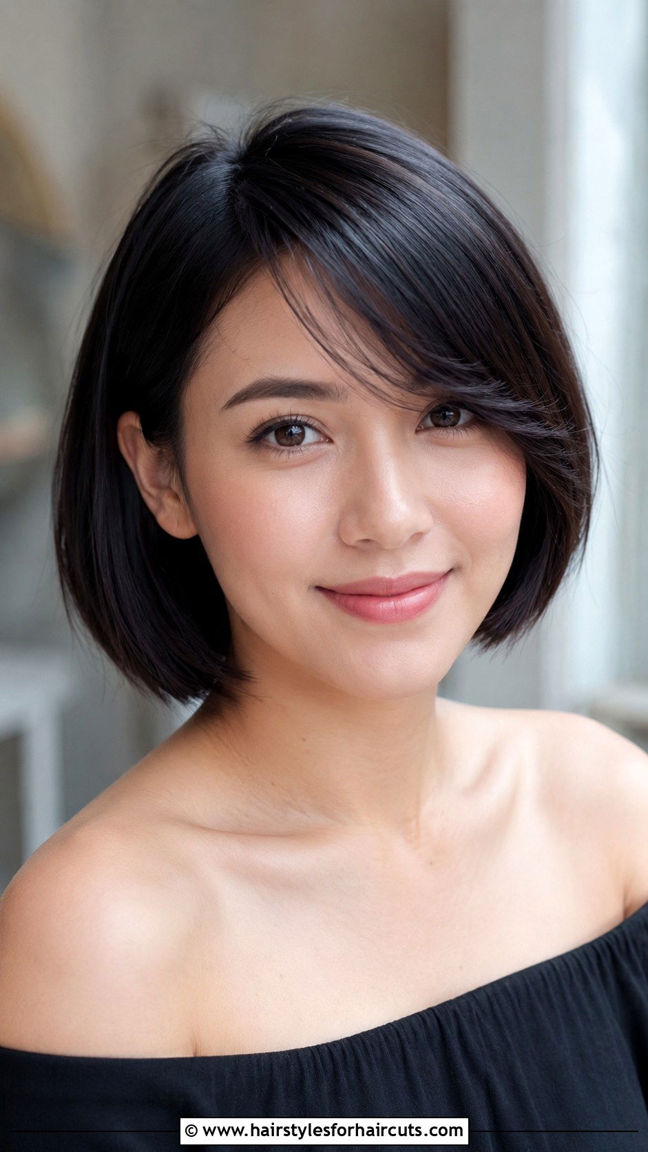 Bob With Side Bangs - 25 bob haircuts dark hair - 25 bob haircuts dark hair