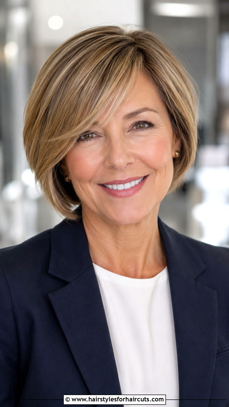 Bob With Side Swept Bangs - 25 bob haircuts for over 50 - 25 bob haircuts for over 50
