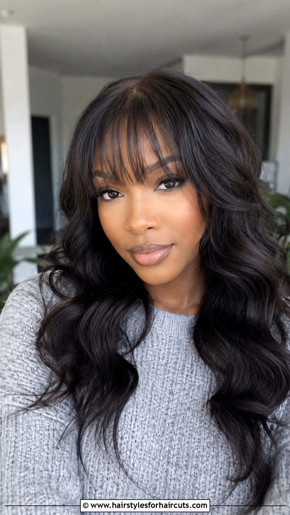 Body Wave With Wispy Bangs - 25 body wave hairstyles for black hair - 25 body wave hairstyles for black hair