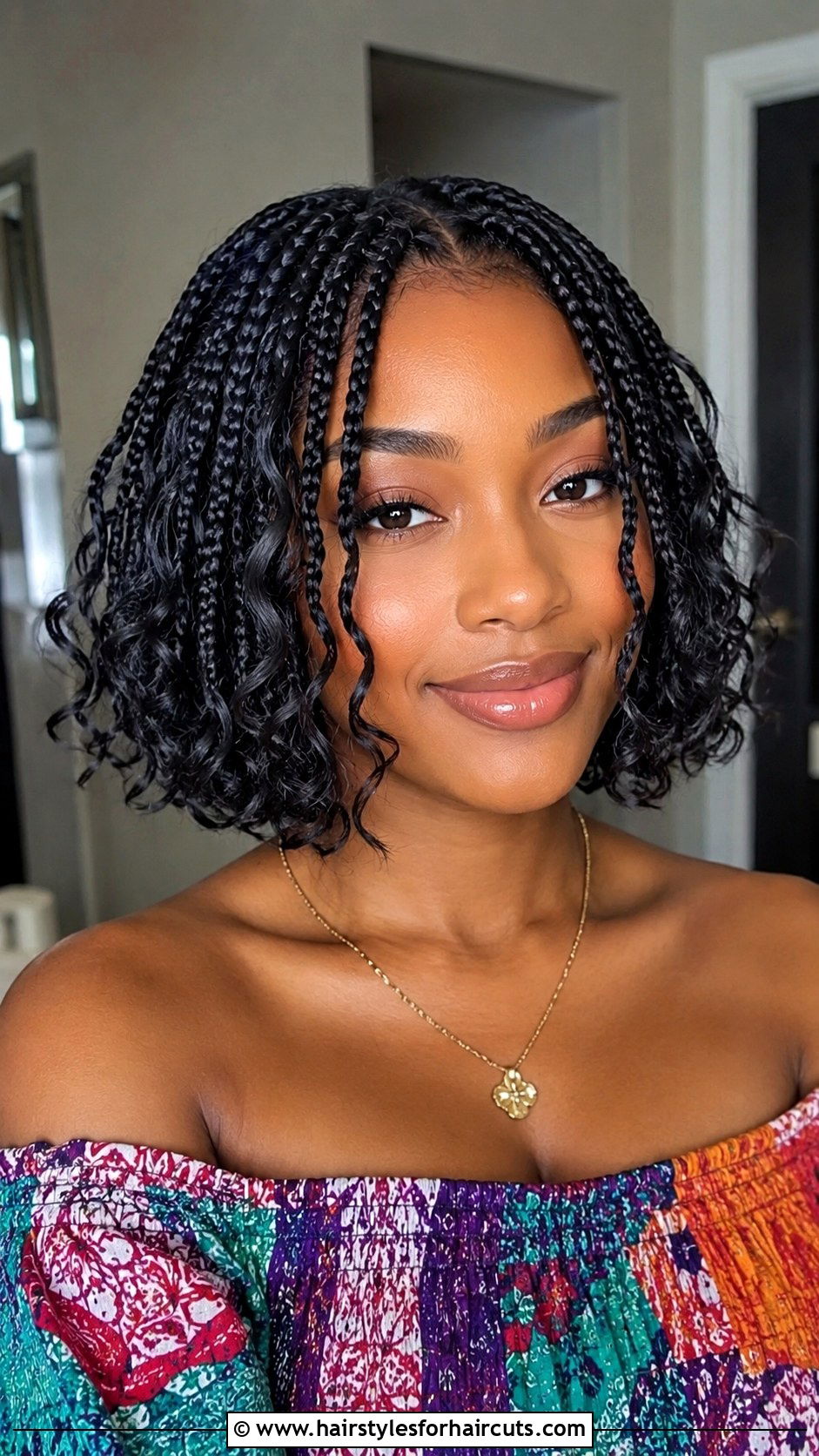 Bohemian Box Braid Bob - 25 boho hairstyles short hair - 25 boho hairstyles short hair
