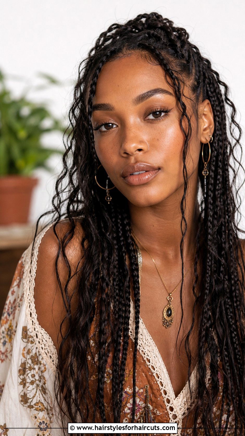 Bohemian Box Braids - 25 hairstyles with braiding hair - 25 hairstyles with braiding hair