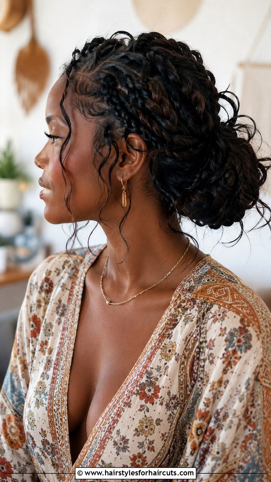 Bohemian Braided Low Bun - 25 braided low bun hairstyles for black hair - 25 braided low bun hairstyles for black hair