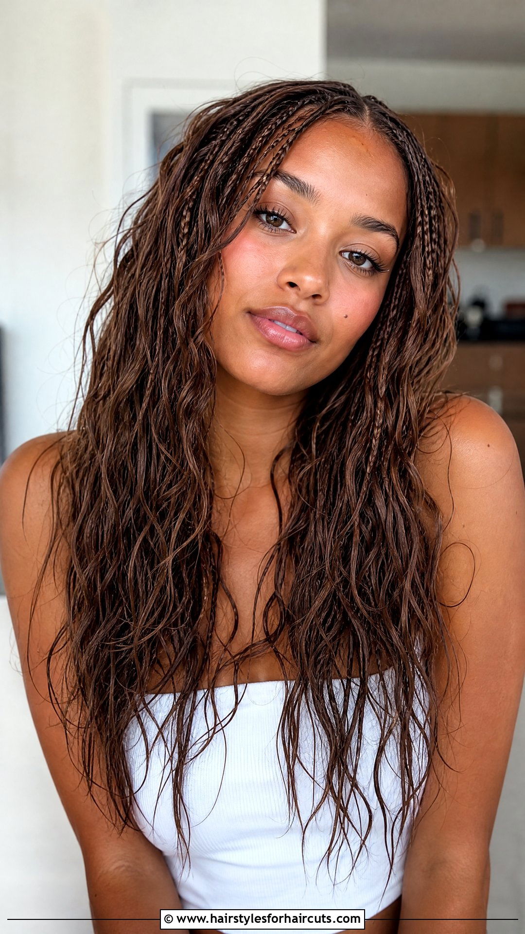Bohemian Knotless Braids Wet And Wavy - 25 wet and wavy braiding hairstyles - 25 wet and wavy braiding hairstyles