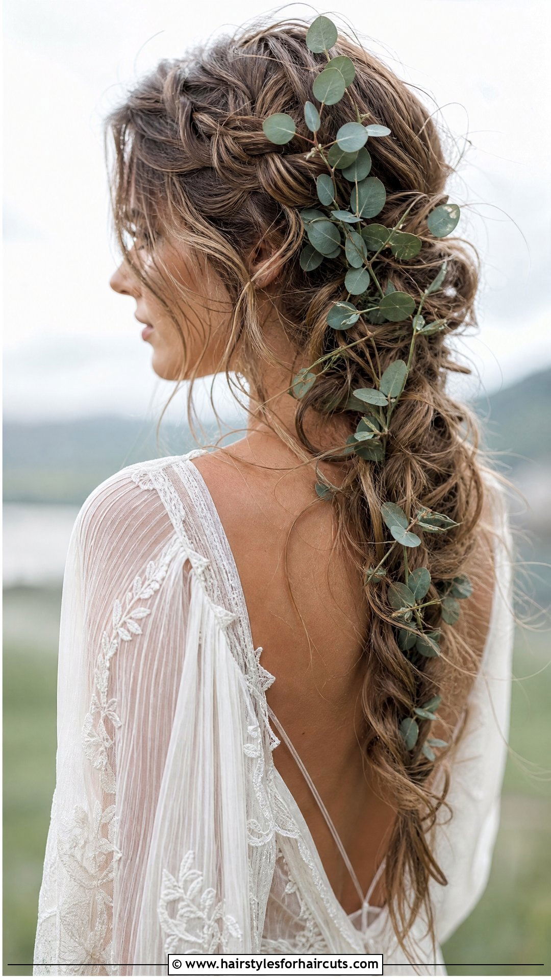 Bohemian Loose Braids With Greenery - 25 hairstyles frida kahlo hair - 25 hairstyles frida kahlo hair