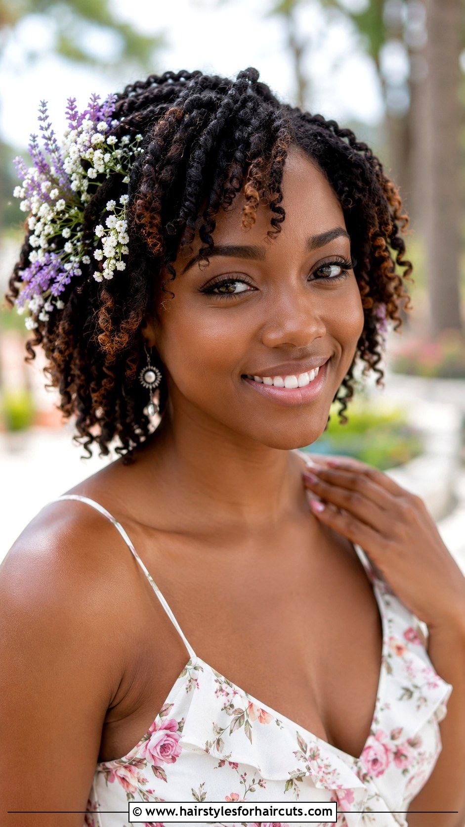 Bohemian Twist Out With Flowers - 25 bohemian hairstyles for black hair - 25 bohemian hairstyles for black hair