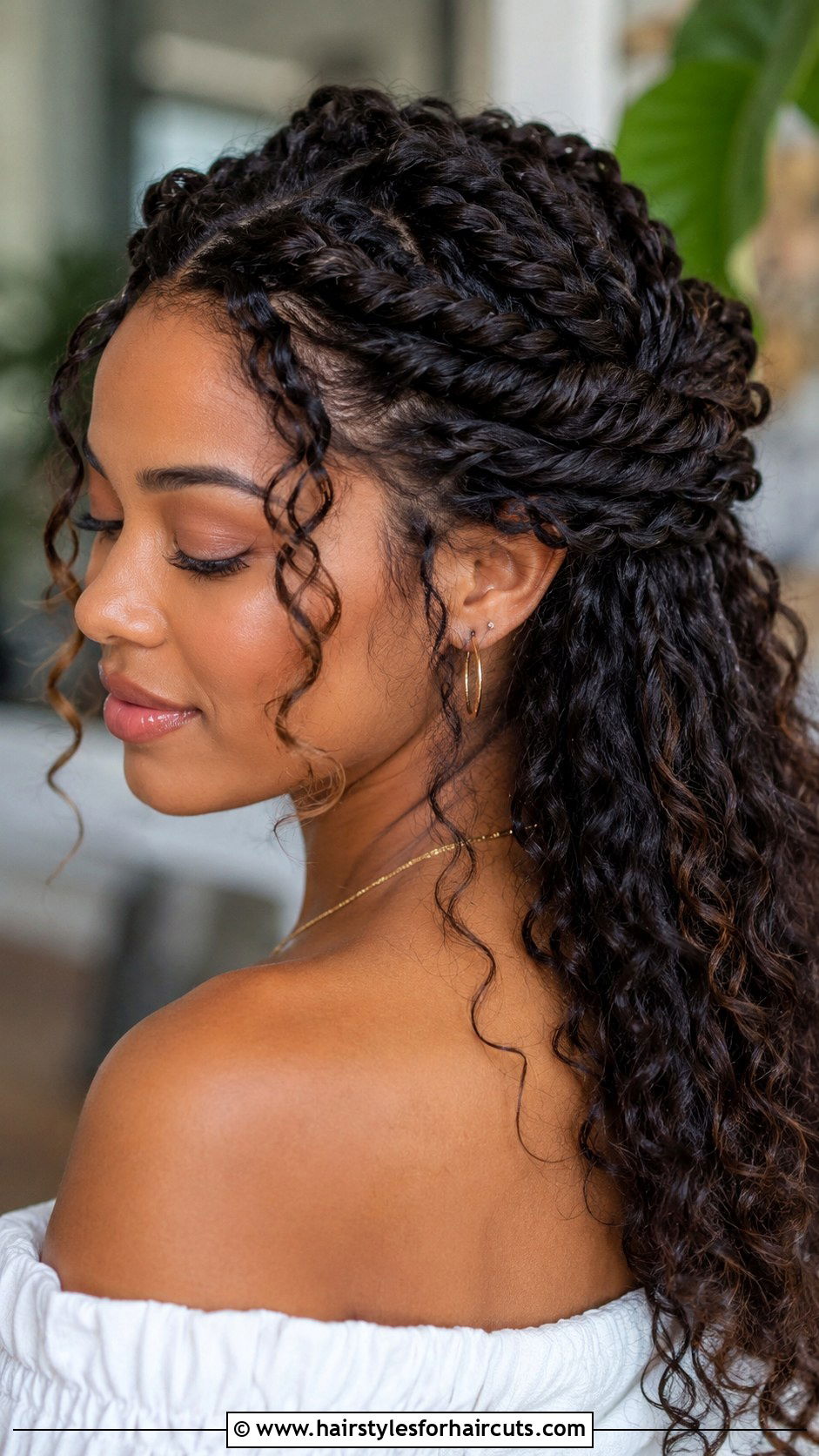 Bohemian Twisted Half Updo - 25 bohemian hairstyles - 25 bohemian hairstyles