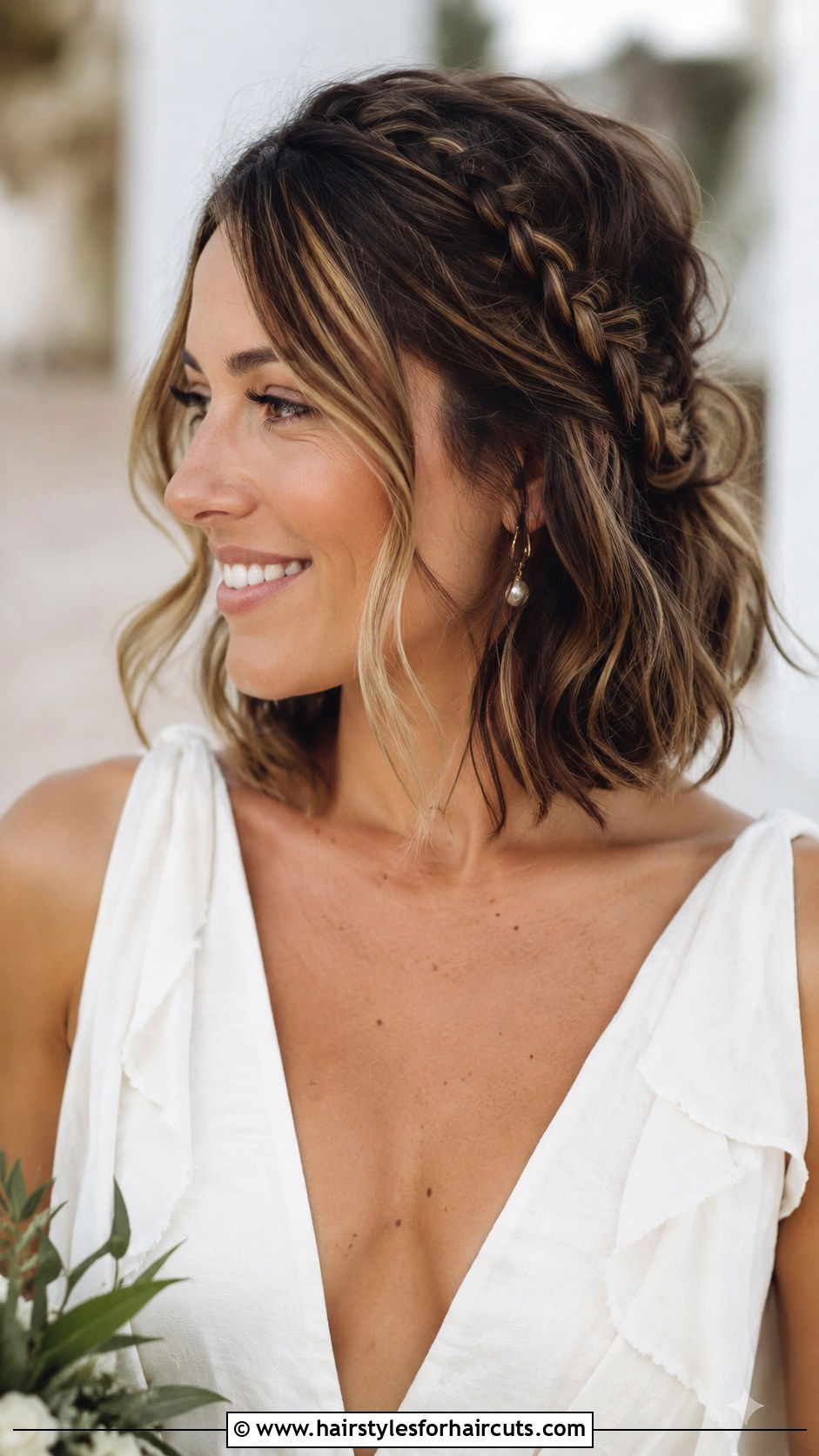 Boho Braided Bob Wedding Hair - 25 boho wedding hairstyles for short hair - 25 boho wedding hairstyles for short hair