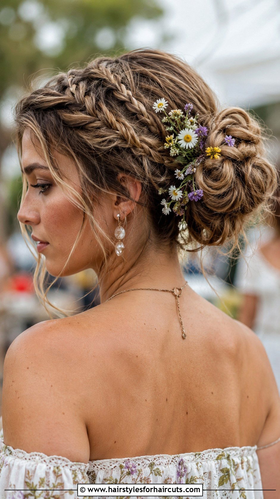 Boho Braided Bun - 25 bridal hairstyles for medium hair - 25 bridal hairstyles for medium hair