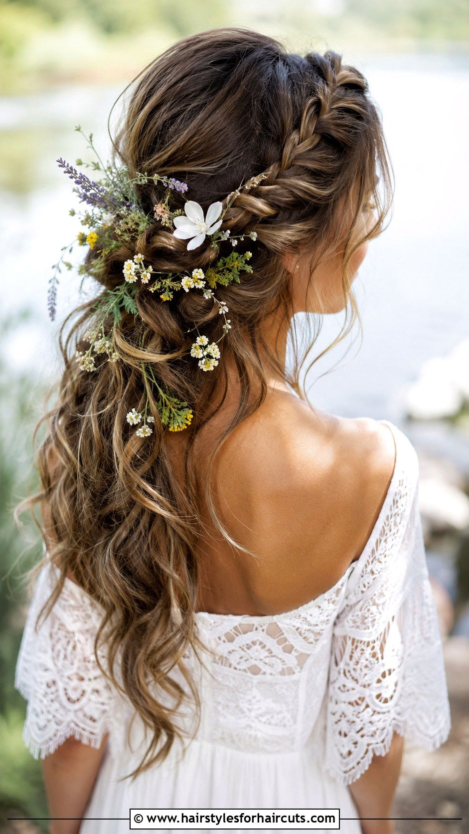 Boho Braided Half Updo For Brides - 25 hair extension hairstyles for wedding - 25 hair extension hairstyles for wedding
