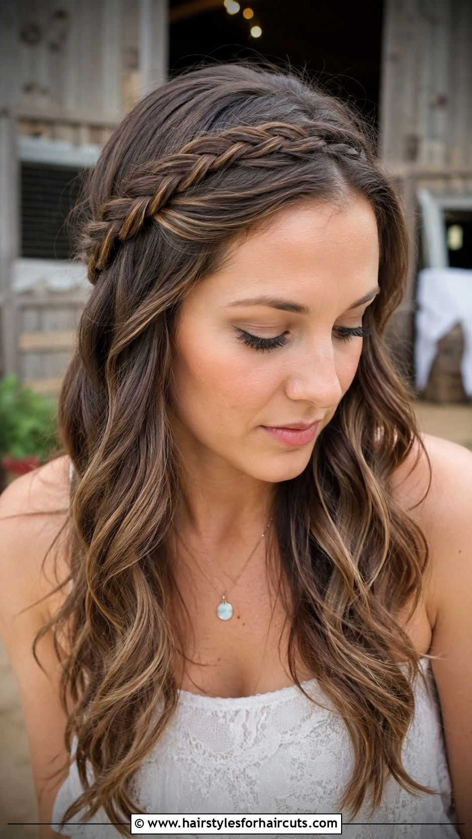 Boho Braided Headband - 25 down wedding hairstyles for medium hair - 25 down wedding hairstyles for medium hair