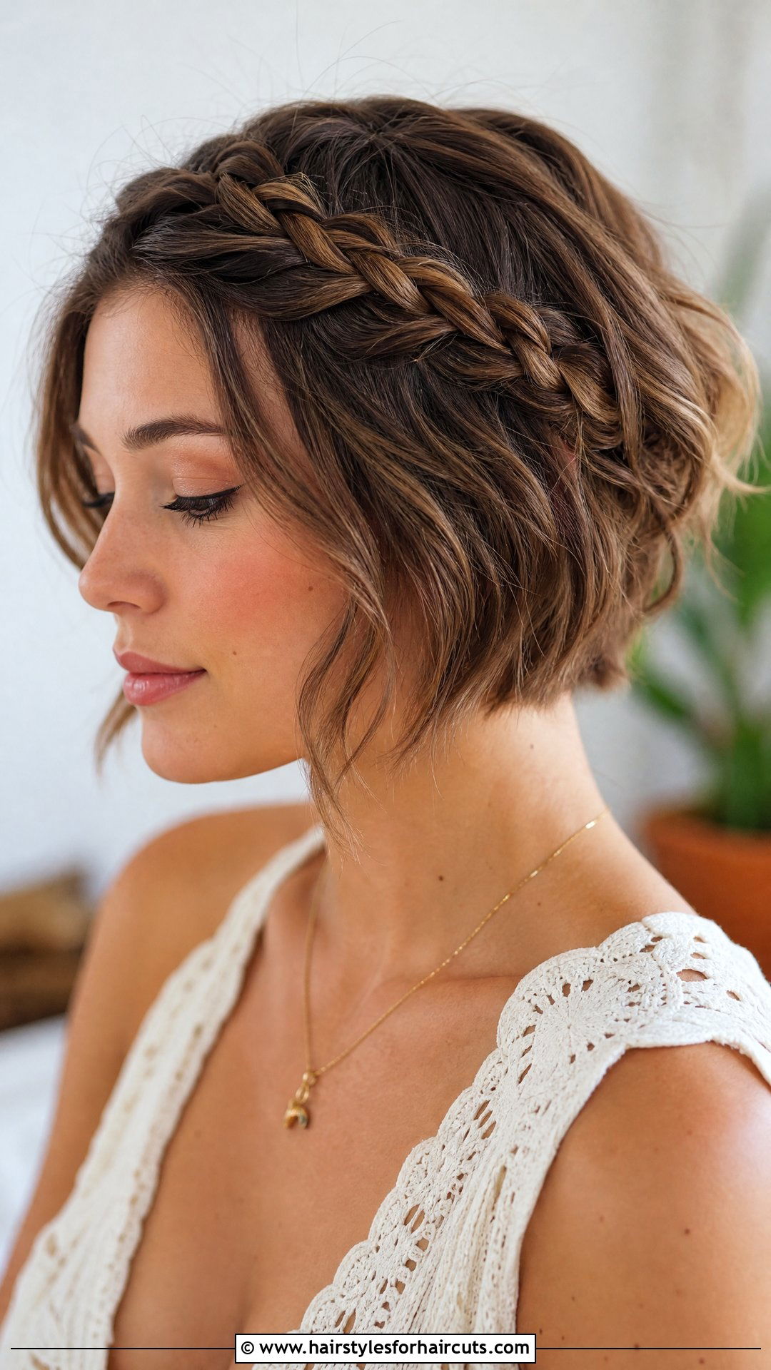 Boho Braided Headband Short Hair - 25 wedding party hairstyles for short hair - 25 wedding party hairstyles for short hair