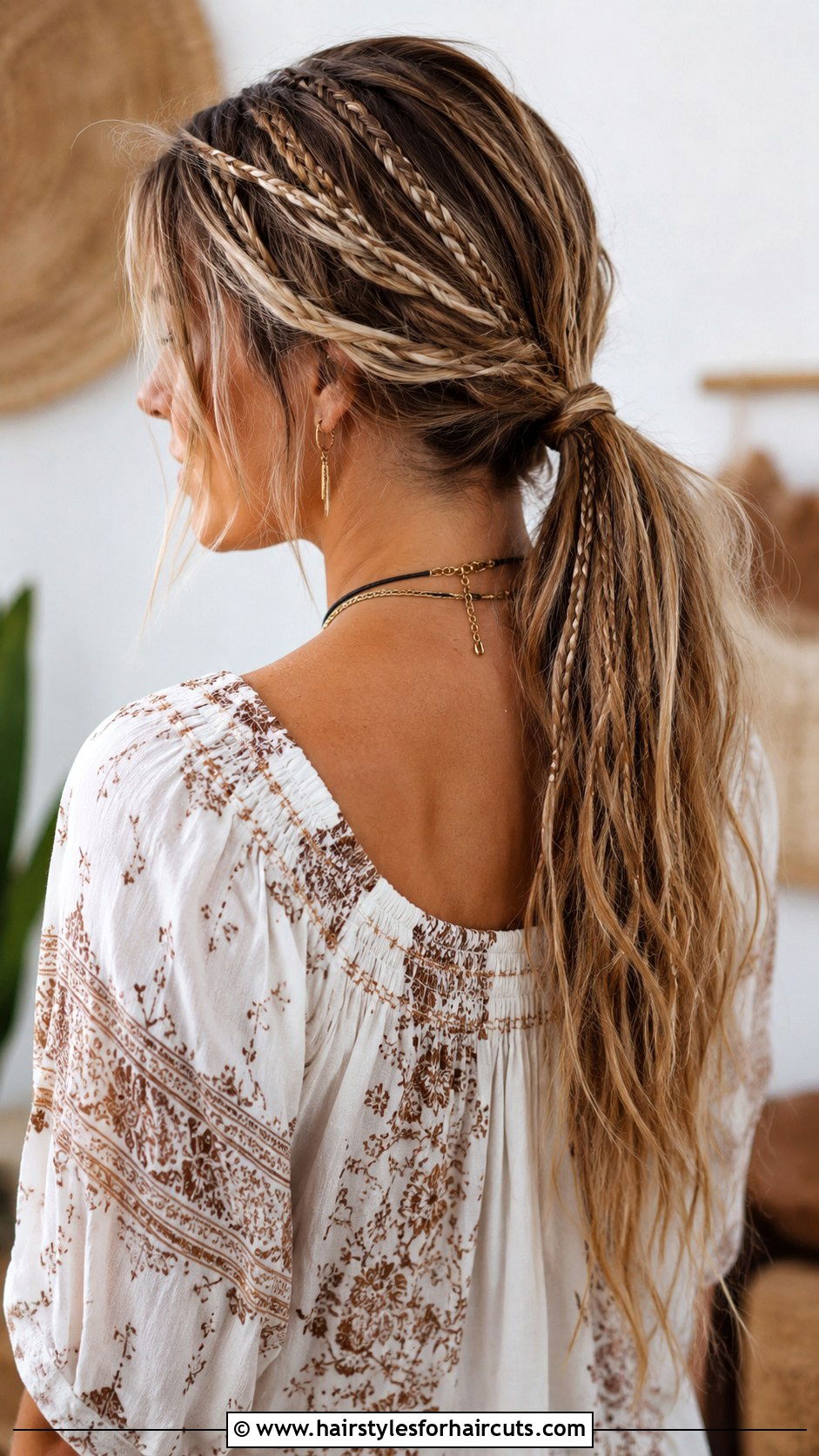 Boho Braided Ponytail - 25 graduation cap hairstyles for medium hair - 25 graduation cap hairstyles for medium hair