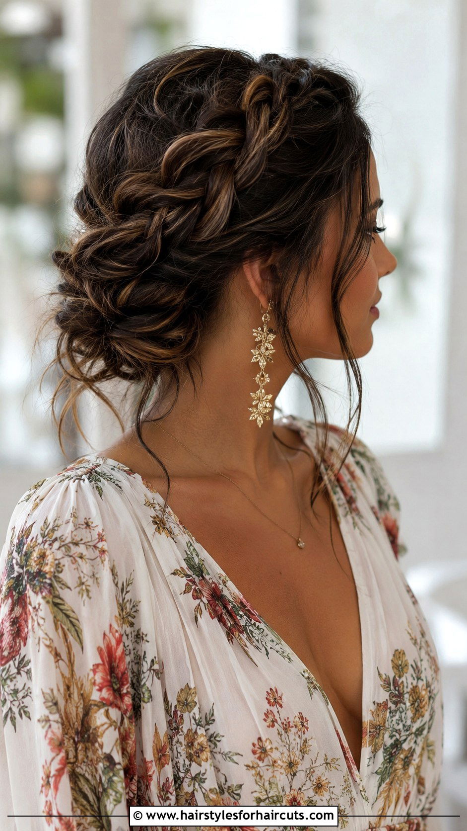 Boho Braided Updo - 25 hairstyles for v neck dress - 25 hairstyles for v neck dress