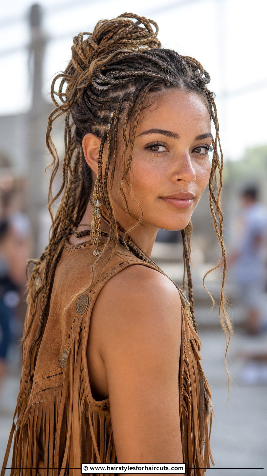 Boho Braided Updo - 25 updo hairstyles for long hair - 25 updo hairstyles for long hair