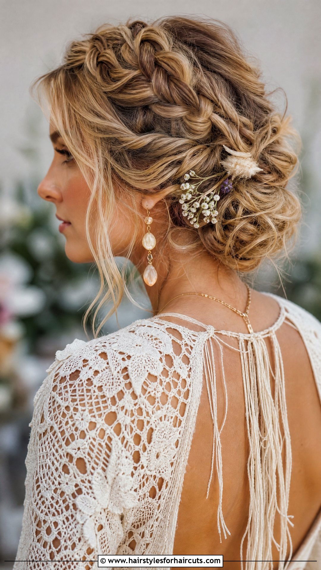 Boho Braided Updo Wedding - 25 wedding hairstyles for medium hair - 25 wedding hairstyles for medium hair