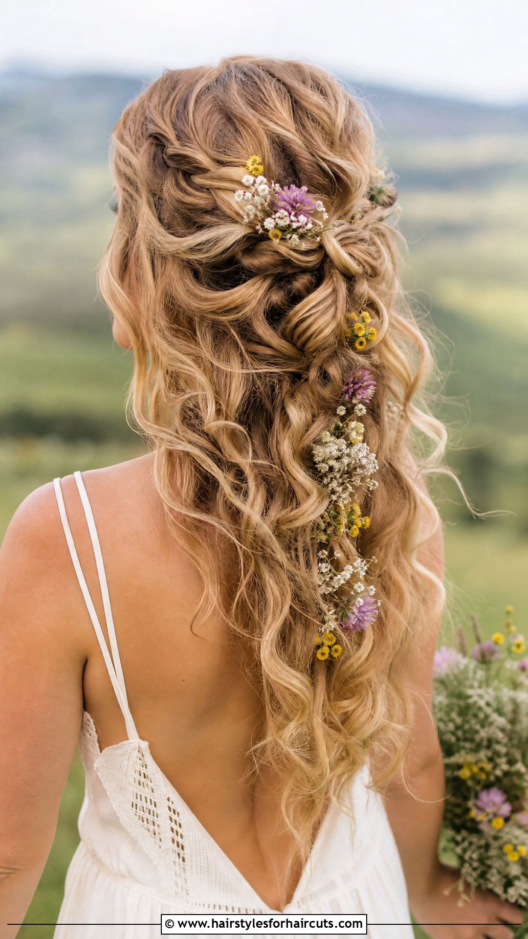 Boho Curly Wedding Hair - 25 wedding hairstyles for curly hair - 25 wedding hairstyles for curly hair