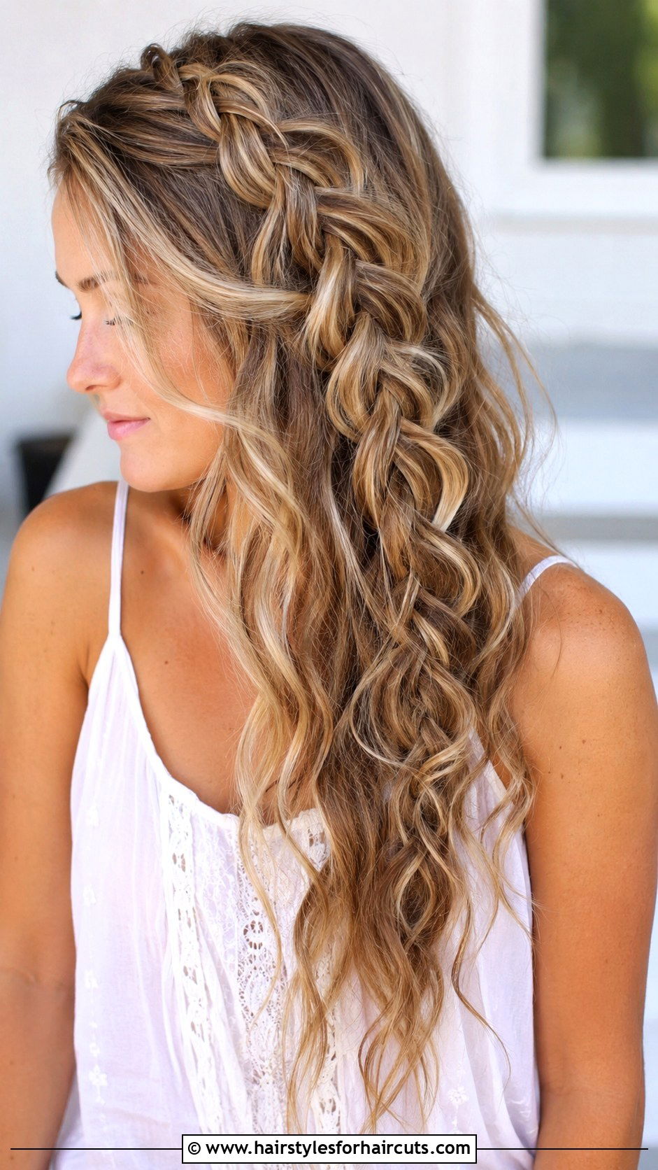 Boho Waterfall Braid - 25 bohemian hairstyles - 25 bohemian hairstyles