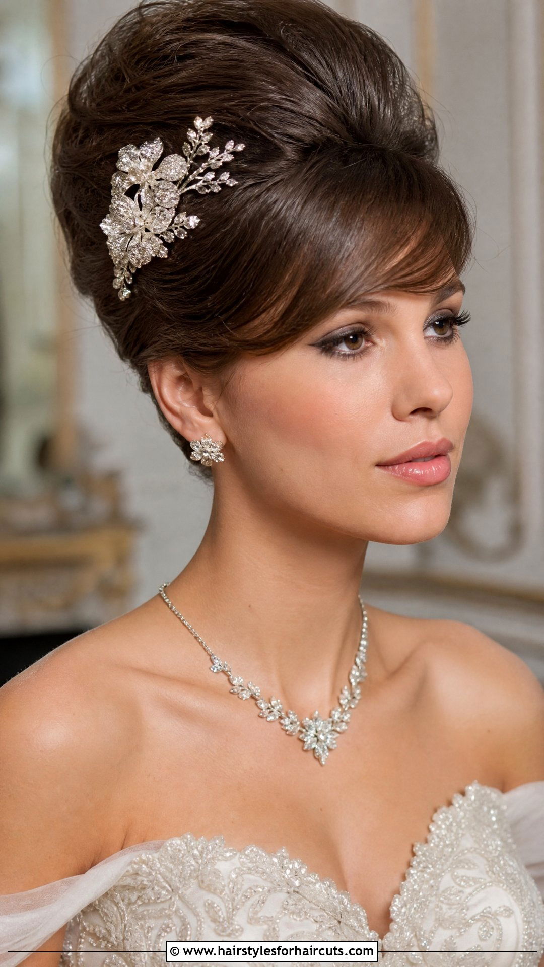 Bouffant With Vintage Flower Comb - 25 flowers in hairstyles - 25 flowers in hairstyles
